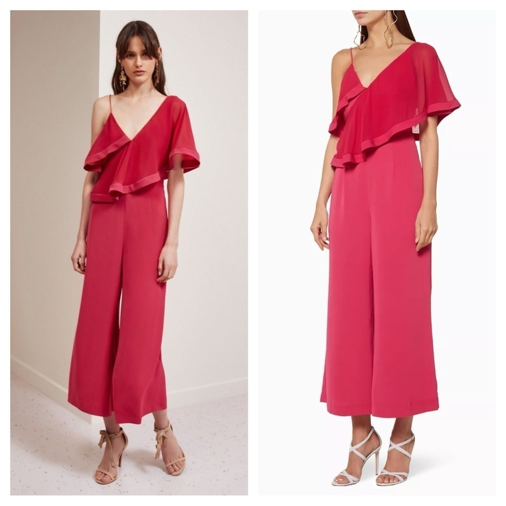 Keepsake the Label / No Love ruffle Fuschia hot pink Jumpsuit s